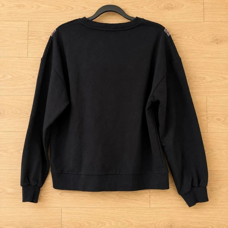Sudadera Etam Negra M Ajuste Regular Algodón Interior Suave Jacquard Geométrico Cuello Redondo – photo 2